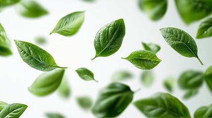 Sticker - vleaves swirling around on a white background isolated, shot made with most expensive hasselblad camera, 