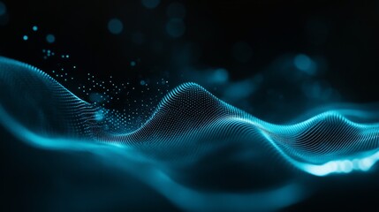 Poster - Background of digital particles and cyberspace