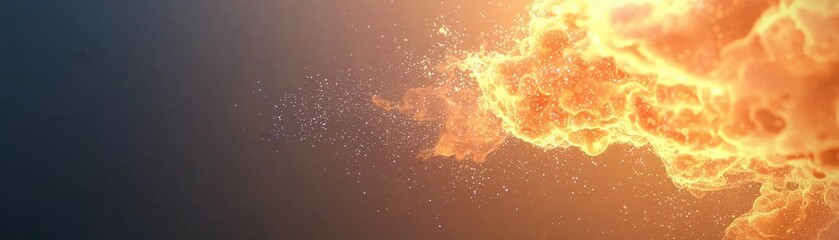 Poster - A dramatic explosion backdrop with vibrant orange and yellow hues, evoking a sense of power and energy, perfect for creative projects.