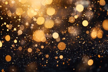 Poster - A mesmerizing background of shimmering golden bokeh lights, creating a magical and festive atmosphere perfect for celebrations and elegant designs.
