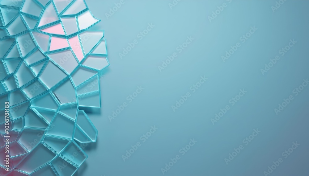 Abstract pattern of blue film strips creating a textured appearance ...