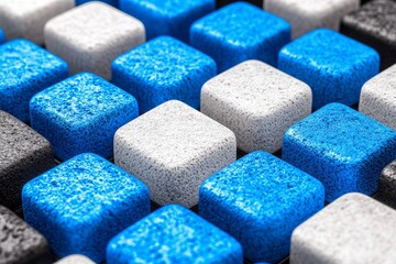 Poster - Background made up of cubes and lines with 3D rendering.