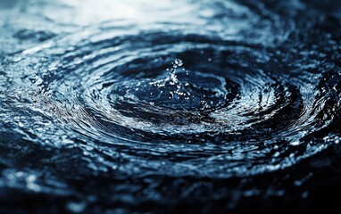 Poster - Close-up of water ripples creating a mesmerizing pattern on the surface, showcasing the beauty and tranquility of nature.