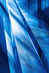 Poster - A captivating abstract image featuring dynamic blue lines and soft shadows, ideal for modern design projects and artistic backgrounds.