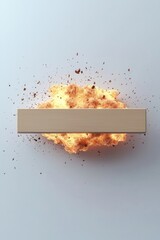 Poster - Dynamic explosion with flying debris, showcasing power and intensity in a visually striking composition. Perfect for action-themed projects.
