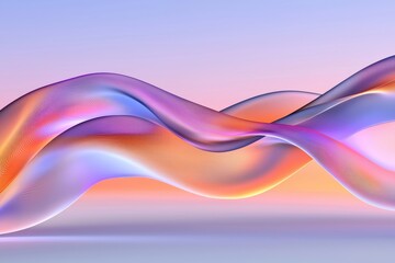 Poster - A stunning abstract blend of flowing waves in soft pastel hues, evoking tranquility and movement, ideal for modern design and artistic projects.