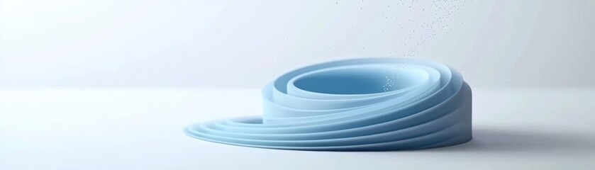 Poster - A serene abstract design featuring soft blue curves, creating a calming and modern aesthetic perfect for backgrounds or creative projects.