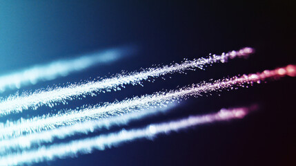 Poster - Abstract light trails on a dark background, creating a dynamic and modern atmosphere. Perfect for technology, design, or artistic concepts.