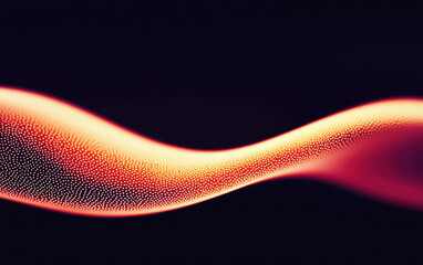 Poster - A mesmerizing abstract wave of vibrant colors and glowing dots, creating a sense of motion and energy in a dark background.
