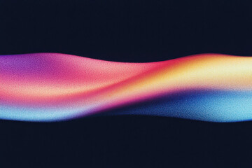 Poster - A vibrant abstract wave pattern showcasing a blend of pink, orange, and blue hues against a dark background, perfect for modern design.