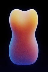 Poster - A vibrant, abstract form featuring a gradient of colors, exuding a modern and artistic vibe against a black background, perfect for visual projects.