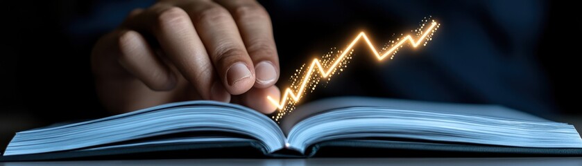 Poster - A hand gently touches an open book, with a glowing wave of creativity rising above, symbolizing knowledge and inspiration in a digital age.