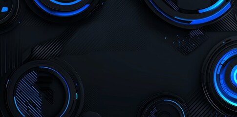 Poster - Stunning holographic hud design with blue circle and transparent background