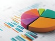 © auc - Colorful pie chart on a financial report with data visuals.