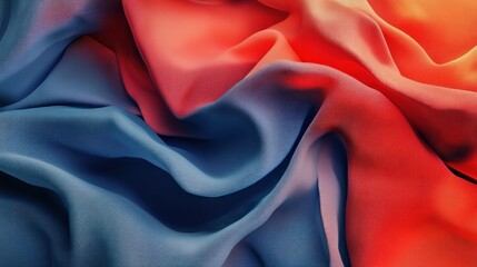 Canvas Print - Abstract Draped Fabric with Blue and Red Gradient