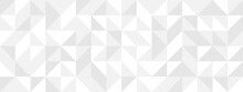 White seamless background of triangles in modern style, flat vector illustration. Cover of gray geometric shapes in retro texture for web design or postcard.