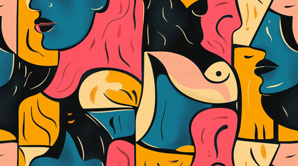 abstract figures pattern seamless tiles colorful