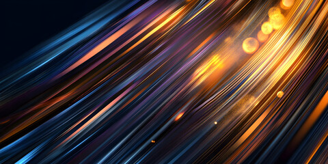 Poster - Abstract speed cyber flow. High tech background. Stripes, strings, rays 3D illustration