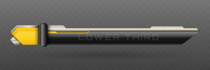 Wall Mural - Lower Third Banner in Metallic Black, Silver and Mustard Yellow Color Theme for Video Screen Broadcast Presentation Titles