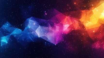 abstract cosmic nebula with polygonal shapes and stars