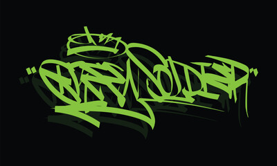 Sticker - GREEN SOLDIER graffiti tag style design