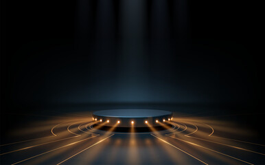 Wall Mural - circle stage with light elements