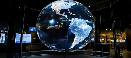 Poster - A holographic projection of digital globe with real-time data streams