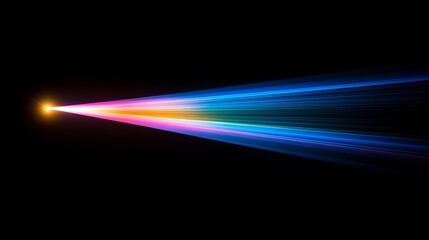 Poster - Abstract colorful light streak on a black background.