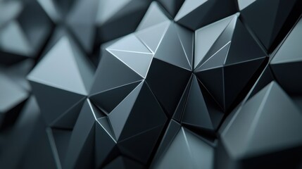 Poster - Abstract Dark Gray Polygonal Pattern