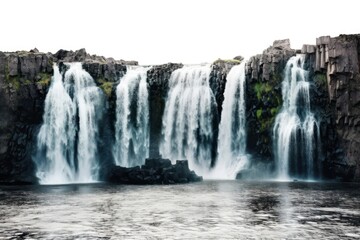 Poster - Waterfall nature landscape outdoors.