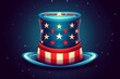 © Golam - Design card or poster for American celebration Independence day 4 th July with cylinder hat, flag and firework