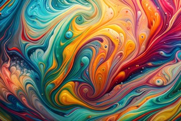 Wall Mural - close-up of psychedelic swirling paint abstract