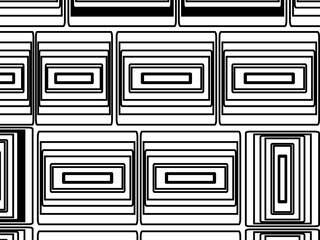 Wall Mural - Seamless vector abstract geometric pattern. Woven textile fabric with black and white crossed straight lines. Background texture in a diagonal arrangement. Black and White Hypnotic Background.