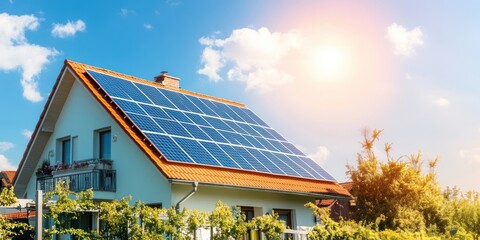 Sticker - Solar panels on residential roof