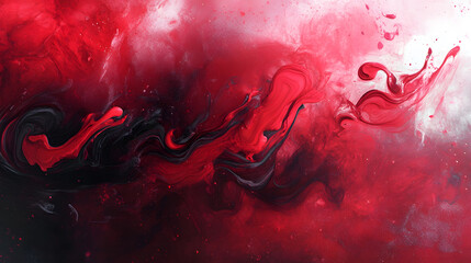 Wall Mural - Red abstract patterns swirling red liquid colors, fluid ink wave background