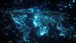 © nikomsolftwaer - World map with glowing network lines and data nodes, showcasing a seamless global connection and digital interaction