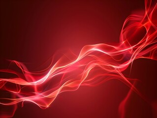 Poster - Intense Abstract Red Flames Rising from Bottom with Stylized Flowing Motion