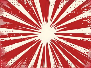 Poster - Radiant Red Starburst Explosion with Dynamic Motion and Retro Comic Book Aesthetic