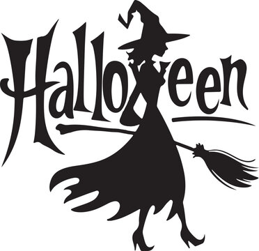 Halloween silhouette vector art illustration 