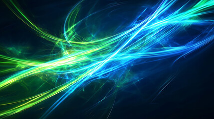 Aufkleber - Abstract background with swirling blue and green lights.