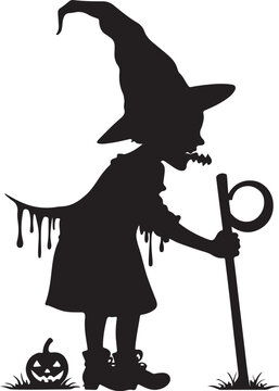 Halloween silhouette vector art illustration 