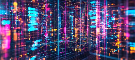 Poster - A holographic representation of data streams in a futuristic data center 
