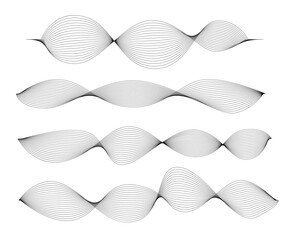 Poster - Blended Wave Patterns Modern Hi Tech Form. Graphic design and contemporary illustration element vector art