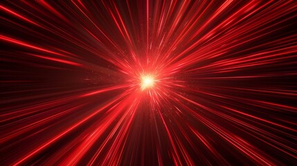 Poster - Intense Abstract Red Explosion With Converging Rays of Light and Energy