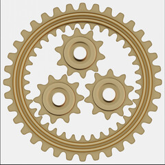 Wall Mural - cog wheel on white background