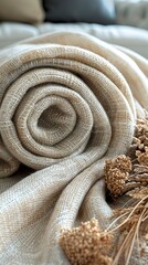 Canvas Print - Close-up of Burlap Fabric: Rustic Texture and Design