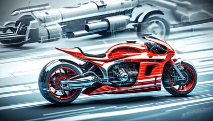 Wall Mural - Thrilling Motorcycle Race at High Speed: Dynamic Mobile Phone Wallpaper