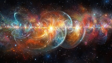 Poster - Visual exploration of quantum entanglement phenomena in a cosmic environment at the edge of the universe