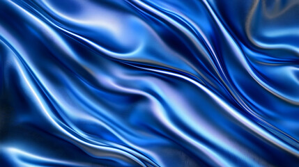 Wall Mural - Smooth Blue Satin Fabric Abstract Background