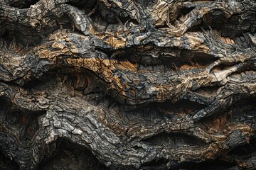 Aufkleber - A close-up view of a tree trunk with bark and texture